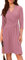 GRACE KARIN Robe midi pour femme - Col en V - Manches 3/4 - Coupe trapèze - Fermeture éclair à l'arrière, Gris rose., L