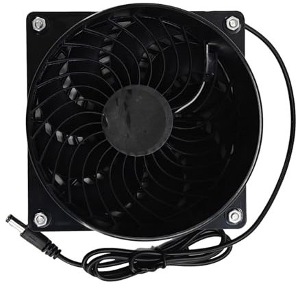 JOERBABU Extractor de aire con panel solar de 12 V para oficina, exterior, perro, gallinero, invernadero, panel solar impermeable