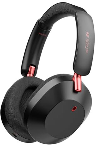 iKF Solo Pro Adaptive Noise Cancelling Kopfhörer, Wireless Over Ear Bluetooth mit Kopfverfolgung, Hi-Res Audio, 140H Spielzeit, Klare Anruf mit 5 Mikrofon, Bequeme Passform, Transparenten Modi