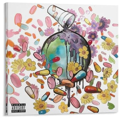 DAGUYS Rapper Juice Wrld Future & Juice WRLD Present Albums Music Poster Poster Painting Canvas Wall Art Living Room Posters Painting 28x28inch(70x70cm)