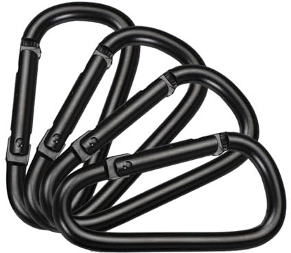 HVRFJXI 4Pcs Kleine Karabiner Clips Aluminium Legierung Frühling Haken Bergsteigen Schnalle Outdoor Camping D Ringe Clip Haken