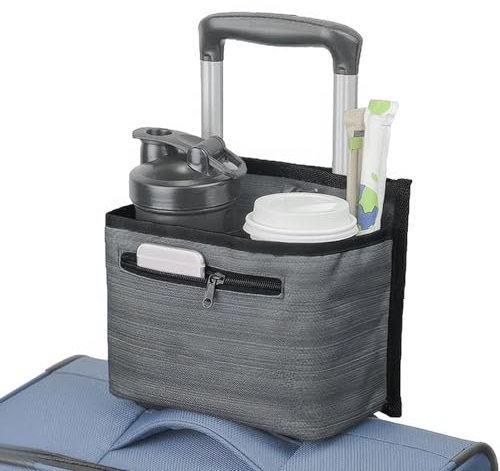 Valises porte-gobelets, organisateurs de valises, accessoires, porte-gobelets portable en tissu Oxford 600D, compatible avec les poignées de valises à roulettes (20,5 cm