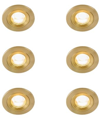 Qazqa Einbaustrahler, Einbauleuchte - 103475 -, max. 50W, Geeignet für LED, 7.9cm, IP44, Ideal als Badezimmerlampe und außenbeleuchtung, Im 6er-Set.