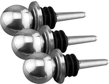 HOLIDYOYO 3 Stück Weinstopfen aus Edelstahl Multifunktional Weinverschlüsse für Weinflaschen Stopper Versiegelung Kappen Sammlung von Flaschenverschlüssen Flaschendichtungen Kieselgel Silber