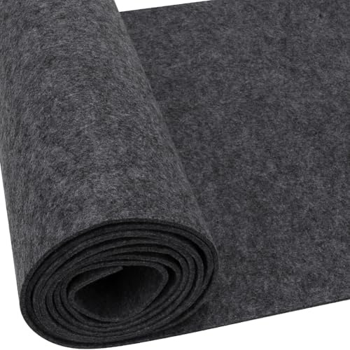 Yuragim Filz Meterware 40cmx250cm Bastelfilz 3mm Filzstoff Meterware Filzmatte Filzrolle Taschenfilz, Filzmatten zum Zuschneiden, Polyester Filz für DIY-Projekte Handwerken Nähen Patchwork, Mittelgrau