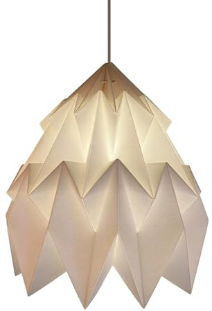 Origami Design Papier Lampenschirm - Folding Pendelleuchte Kunst Dekor,Nordische Kreativpapier Lampenschirm Deko Papier Laterne Deckenlampen Shade,für Hängelampe Schlafzimmer,Wohnzimmer,Esszimmer - J