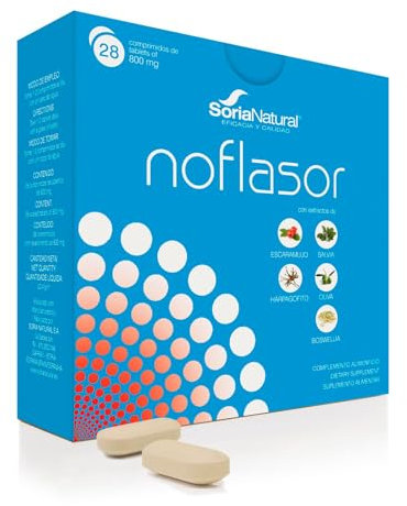 SoriaSoria Natural Noflasor – Propiedades analgésicas y Antiinflamatorias – Desinflamatorio Natural – Con Escaramujo, Salvia, Harpagofito, Oliva y Boswellia – Caja con 28 Comprimidos de 800mg