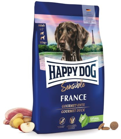 Happy Dog Sensible France mit Monoprotein Ente, 4 kg | Für ausgewachsene Hunde ab 11 kg, getreidefrei, Monoprotein Ente, Menge zum Einstieg