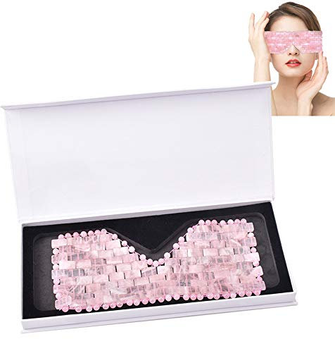 ZJJGRASS AugeMassager Natürliche Jade Augenmaske Rosenquarz Perlen Antialterung Beruhigende Kühl Detoxifying Schlafmaske Augenbinde Super Smooth Augen Relax-Sorgfalt-Werkzeug