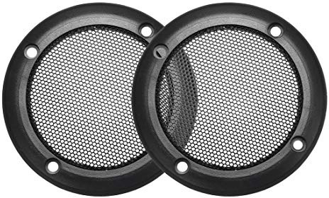 sourcing map Altavoz Rejilla Cubierta 3,5 Pulgadas Negro 2pcs | Malla Decorativa Círculo Subwoofer Guardia Protector