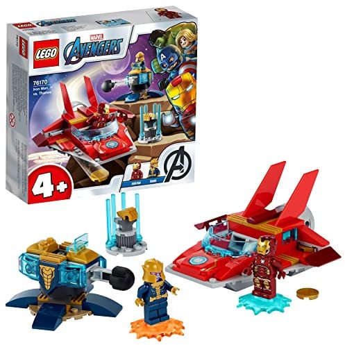 LEGO 76170 Marvel Avengers Iron Man vs. Thanos Toy with Jet and 2 Super Hero Figures for Toddlers Kids 4+ Years Old