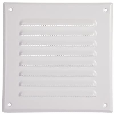 Sistemas de ventilación 16,5 x 16,5 cm Cubierta de ventilación de Metal Blanco Rejilla de ventilación Cuadrada Cubierta de Malla Mosquitera incorporada Ventilaciones de baño HVAC