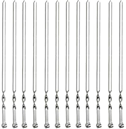 Antallcky 12 Pack Kebab Skewers BBQ Barbecue Skewers Stainless Steel Sticks