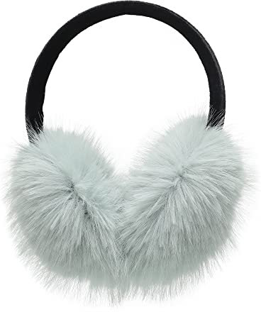 ZLYC Klassischer Damen Kinder Mädchen Verstellbarer Winter Ohrenschützer Ohrenwärmer mit Molton-Haarreifen(Minzgrün)