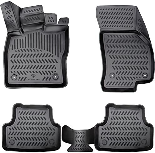 ELMASLINE 3D Gummimatten Set für OPEL Zafira C 2011-2019 | Fußmatten mit extra hohem Rand Zubehör