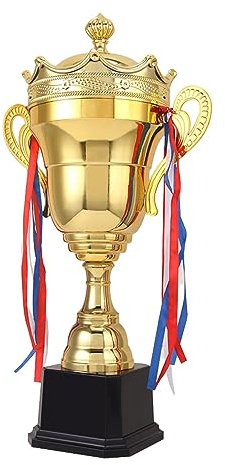 Harilla Trophée Coupe Prix Décorations Enfants Petits Trophées en Métal avec Base Cadeaux de Fête Accessoires pour Tournois Sport League, 50CM