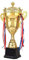 Harilla Trophée Coupe Prix Décorations Enfants Petits Trophées en Métal avec Base Cadeaux de Fête Accessoires pour Tournois Sport League, 50CM