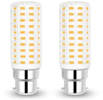 JINLONTA B22 LED Glühbirne Warmweiss 3000K B22D Leuchtmittel 10W Entspricht 100W Birnen Bajonettfassung 230V 1200LM Groß Abstrahlwinkel 360° Cap Lampen, 2er Pack