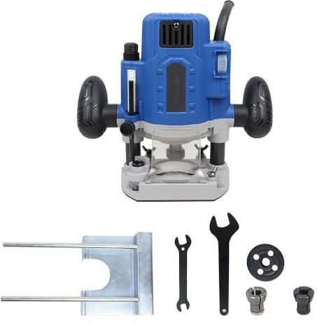 Hancaner Fresatrice Verticale Elettrica 1200 W 25000RPM Fresatrice Verticale legno con Supporto per Guida Parallela, Fresatrice Verticale per Lavorazione del Legno Incisione Scanalatura Intaglio.