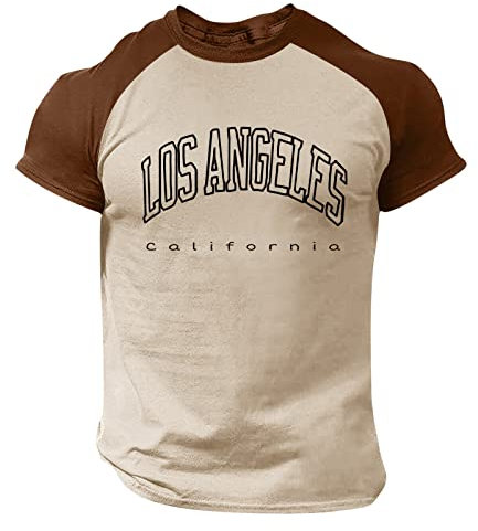 Befristetes Angebot Heute T-Shirt mit Los Angeles Grafik Kreativen Buchstaben Vintage Drucken, V Neck Tshirt Herren Cooles Tshirt Herren Laufshirt Gadgets für Männer