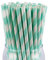 100x Pailles en Papier Rayé Vertes Pâl Biodégradable,197 * 6mm Granité Pailles,Paille Carton,Idéales pour Fêtes dÉté Mariages et Réunions