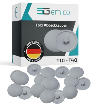 emico Kappen für Torx-Schrauben T25 - Grau (RAL 7001) - 100 Stück - Abdeckkappen aus flexiblem LDPE - Rückstandsfrei & passgenau - Ideal für EIN sauberes Erscheinungsbild & sicheren Schutz