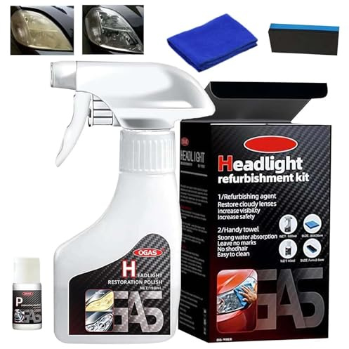Headlight Restoration Kit, Car Headlight Cleaner Polishing for All Vehicles