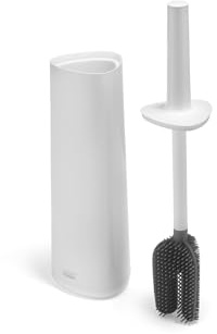 Joseph Joseph Flex 360 Silicone Toilet Brush & Holder, 360 Clean, Anti-Drip, Replaceable Head, White
