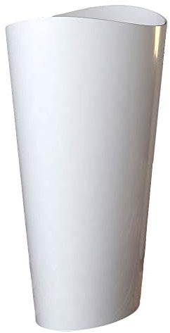 Bernstein Badshop Freistehendes Waschbecken aus Mineralguss WAVE PB2175 Standwaschbecken weiß - 60 x 37 x 90 cm - Solid Stone