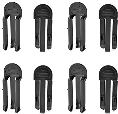 Aeromdale Black Garbage Bag Clips Garbage Rubbish Trash Can Bag Clip Clamp Holder Rubbish Clip Large Kitchen Bags Clip Junk Clip Pack of 8
