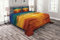 ABAKUHAUS Ozean Tagesdecke Set, Sonnenuntergang am Meer Wolken, Set mit Kissenbezügen Weicher Stoff, für Doppelbetten 220 x 220 cm, Türkis Orange