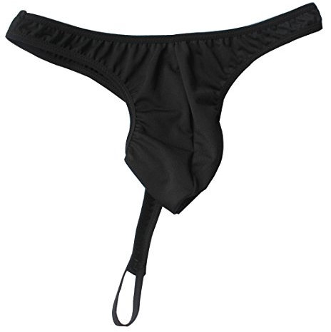 Alvivi Herren Strings Bikini Briefs Low-Rise G-String Minislips Sexy Gay Tanga Thong T-Back Dessous Unterwäsche Schwarz Einheitsgröße