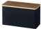 YAMAZAKI 4807 RIN Aufbewahrungsbox, schwarz, Stahl/Schichtholz, minimalistisch, 23 x 10.5 x 14 cm
