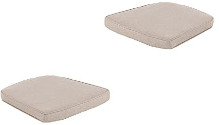 Pack 2 Cojín para sillas de jardín curvado Olefin color Marrón tostado, Medidas 45x47x5 cm, No pierde color, Desenfundable, Funda de cojín con relleno para sillas de terraza, Cojines silla de comedor