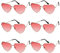 WEDNOK 6 Paare Herz Sonnenbrille Hippie Brille Herzform Gläser Rosa Partybrille Retro Kostümbrille für 60er 70er 80er 90er Party Kostümzubehör Karneval Fasching Maskerade Damen Herren