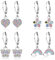 JeweBella 4 Pairs Ohrringe Hängend Mädchen Kinder Damen mit Zirkonia Ohrhänger Chirurgenstahl Hypoallergene Ohrringe Mädchen mit Herz Blume Stern Schildkröte Knorpel Tragus Piercing Ohrringe Set