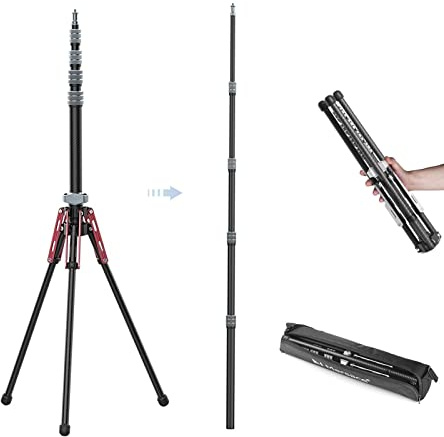 EACHSHOT MF01 Carbon Fiber Light Stand Base Extendable Lamp Holder Portable Outdoor Travel Camera Studio Tripod