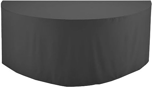 Sonneninsel Abdeckung Halbrund Wasserdicht, Schutzhülle Sonneninsel Halbrund, Abdeckplane Liegeinsel Halbrund mit Schnallenriemen 420D Oxford-Stoff-Schwarz (230*120*100cm)
