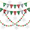 YBwanli 15 Stück Weihnachten Bunting Banner, Weihnachten Girlande,Merry Christmas Banner,Schneeflocken Weihnachten Deko,Geeignet zum Dekorieren von Wänden,Weihnachtsbaum,Decken und Kaminen