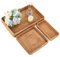 IGNPION Set of 3 Rattan Serving Tray Decorative Display Tray Table Storage Tray Guest Towel Holder Tray Desktop Organiser Tray for Tableware, Napkin,Makeup,Vanity,Jewelry,Candle, Ornament (Natural
