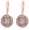Rose Gold Celtic Knot Dangle Earrings 925 Sterling Silver Rose Gold Leverback Earrings Rose Gold Drop Earrings Celtic Knot Jewellery Gifts for Women