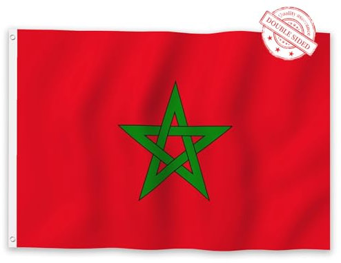 Aoihrraan Drapeau Du Maroc 30x45cm Drapeau Marocain Bannière Double Face Pour La Célébration En Plein Air Accueil Jardin Porche Parti Décoration Drapeau Avec 2 Oeillets Solides