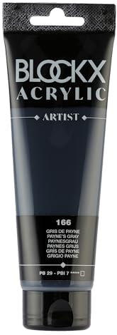 Blockx 60166BXC Acrylique Fine Opaque et Satinée - Gris de Payne PB 29/PBI 7 - 120ml