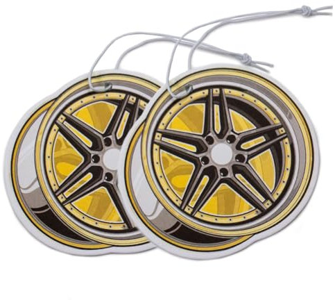 VmG-Store 2er Set Lufterfrischer Duftbaum Tuning fürs Auto Duftspender Air Freshener Duft lustiger Anhänger Design (123 Wheel7)