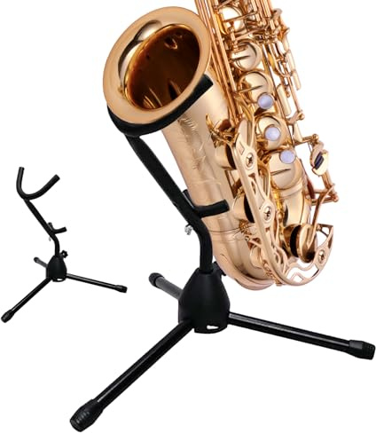 Tenor-Saxophon-Ständer Zusammenklappbarer, verstellbarer und stabiler | Saxophonständer Dreibeinbasis Saxophon-Halter Für Musik, Jazz, Orchester, Übung, Auftritt, Studio, Zuhause Und Schule