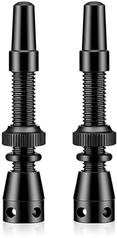 HX-pyahgtv 2 Stück Presta Tubeless Ventile 44mm, Fahrradventil mit abnehmbarem Ventileinsatz, kompatibel mit Rennrad & MTB, schlauchlose Laufräder