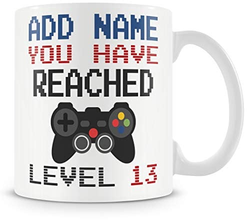 13th Birthday Gamer Gift - Personalised Mug/Cup - Add Name - Video Game Design