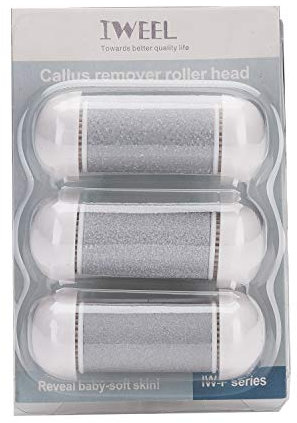 3 Different Replacement Roller Head for IWEEL/ShoRan/Ratukall/Essy/Bemece/BarberBoss/Xespis/Wolady Foot File Pedicure Tools for Feet Callus Shaver Pedicure kit for Cracked Heels and Dead Skin