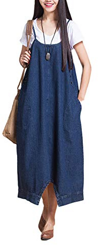 Donna Elegante Estiva Tuta in Jeans Salopette Jeans Pantaloni Larghi Harem Sciolto Boyfriend Jumpsuit Denim Abito Gonna Salopette Casual Vestito Salopette di Denim Abito di Jeans Bavaglino M