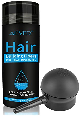Haarpuder Männer, Haarverdichtung, Haar Puder, Haaraufbaufasern mit Applikator, Schütthaar zum sofortigen kaschieren kahler Stellen, Haarausfall Concealer Faser für Männer und Frauen (Hellbraun)